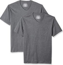 Amazon Essentials Men's 2-Pack Slim-Fit Short-Sleeve V-Neck Pocket T-Shirt