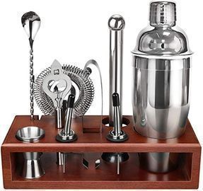 Cocktail Shaker Bartender Kit with Stand
