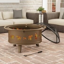 Janson Outdoor Deep Steel Wood Burning Fire Pit