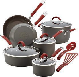 12pc Rachael Ray Cucina Hard Anodized Nonstick Cookware Pots and Pans Set