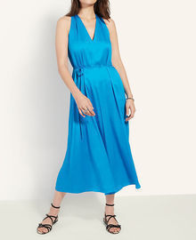 Ann Taylor Tie Waist Halter Midi Dress