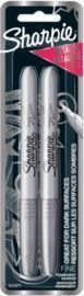 Sharpie Fine Point Metallic Silver Permanent Marker - 2pk