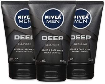 NIVEA Men DEEP Cleansing Beard & Face Wash - 3pk