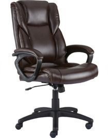 Staples Kelburne Luxura Faux Leather Computer and Desk Chair, Brown