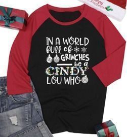 3/4 Sleeve Raglan Christmas Lights Graphic Shirt