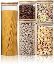 5 Pack Stackable Kitchen Canisters Set