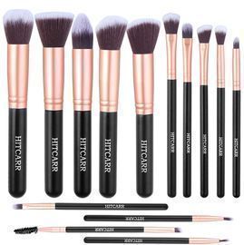 14Pcs Synthetic Foundation Makeup Set Brushes