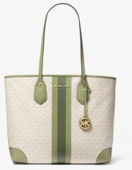 MICHAEL KORS Eva Large Logo Stripe Tote Bag