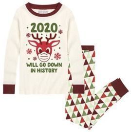 Cream & Maroon Triangle Cottage '2020 Will Go Down' Jogger Pajama Set