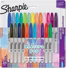 Fine Point Electro Pop Sharpies, 24 Count