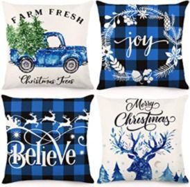 18x18 Christmas Pillow Covers - Set of 4