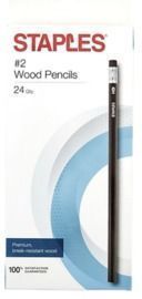 24/Pack of Staples Wooden Pencils, No. 2 Soft Lead