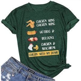 Yibaision Chicken Wing Graphic Funny T Shirt