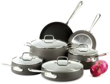 All-Clad Ha1 10pc Hard-Anodized Aluminum Non Stick Cookware Set