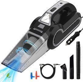 Enpro Handheld Auto Vacuum w/ Tire Pressure Gauge & Car Inflator