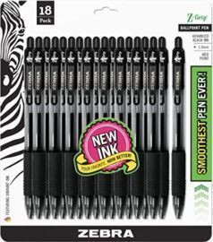 Zebra Pen Z-Grip Retractable Ballpoint Pen - 18pk