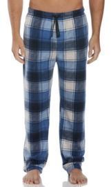 Perry Ellis Relaxed-Fit Plaid Fleece Pajama Pants
