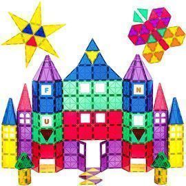 Playmags 3D Magnetic Blocks for Kids Set of 100 Blocks