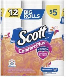 12 Count Scott ComfortPlus Toilet Paper Big Rolls