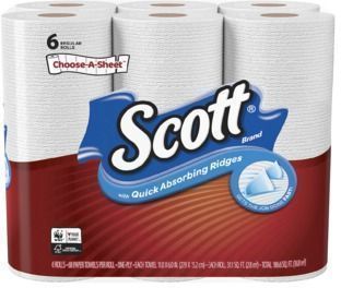 6pk of Scott Paper Towels Choose-A-Sheet Regular Rolls