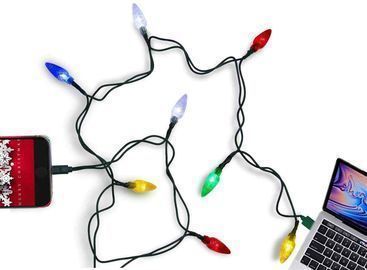 Holiday LED Christmas Light Phone Charger Cable