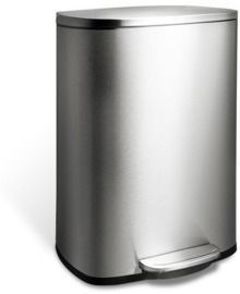 HDX 50L Stainless Steel Rectangle Step-On Trashcan