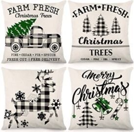18x18 Christmas Pillow Covers - Set of 4