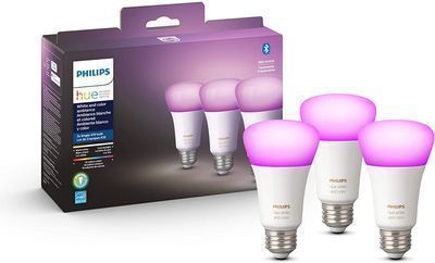 3-Pack Philips Hue White & Color Ambiance A19 Bluetooth LED Smart Bulbs