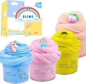 4 Pack Fluffy Slime Scented Unicorn Butter Slime