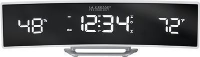La Crosse Technology Curved Digital Alarm Clock w/ Mirrored LED Lens Display