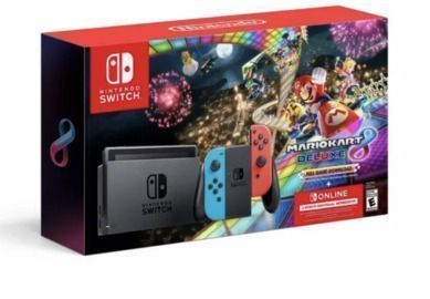 Limited Stock: Nintendo Switch Joy-Con Neon Blue/Red + Mario Kart 8 Deluxe + 3
Month Online Bundle