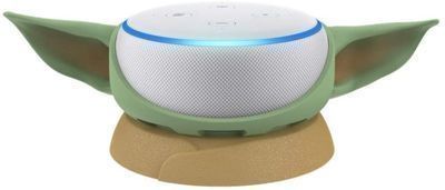 Echo Dot (3rd Gen) Sandstone with Mandalorian The Child stand