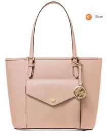 Michael Kors Jet Set Medium Leather Pocket Tote