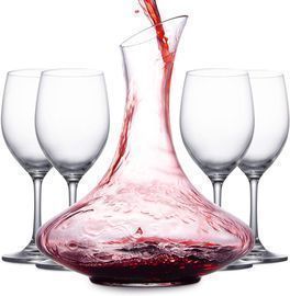 Wine Aerator Decanter & 4 Red Wine Glasses
