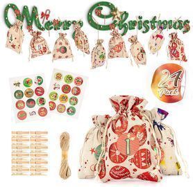 Small Christmas Burlap Bags