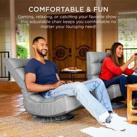  Folding Floor Gaming Chair W/ 360 Degree Swivel, 4 Adjustable Positions