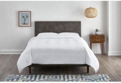 McCarrick Slate Gray Upholstered Bonded Leather Queen Bed