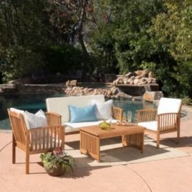 Sparks 4-piece Outdoor Acacia Sofa Set