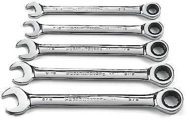 Gear Wrench 5-Piece Ratcheting Combination Wrench Set, SAE