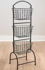 Black Metal Basket Stand
