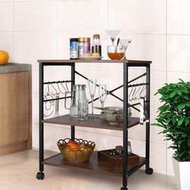 3-Tier Kitchen Bakers Rack On Wheels