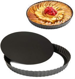 2 Pack 9.5-Inch Tart Pan with Removable Loose Bottom
