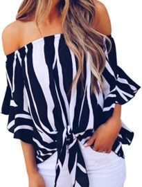  Striped Off The Shoulder Tops