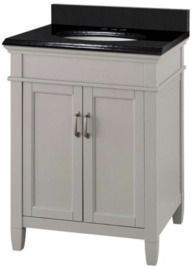 Ashburn 25 W x 22 D Bath Vanity in Grey with Granite Vanity Top