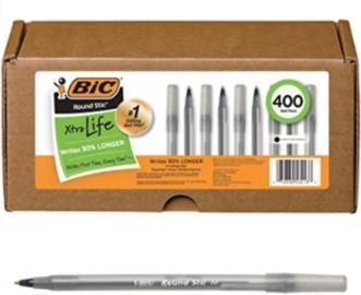 BIC Round Stic Xtra Life Ball Pen - 400pk