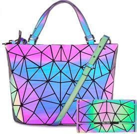 Luminous Geometric Purse and Handbag
