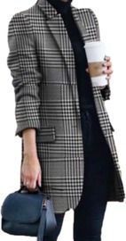 Winter Lapel Printed Striped Coat