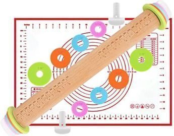 Adjustable Rolling Pin with Pastry Mat