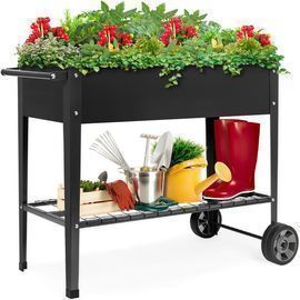 Best Choice Products Elevated Metal Garden Bed w/ Wheels