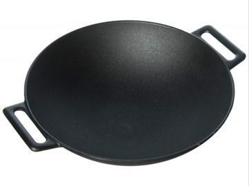 Jim Beam 12'' Pre Seasoned Heavy Duty Cast Iron Grilling Wok